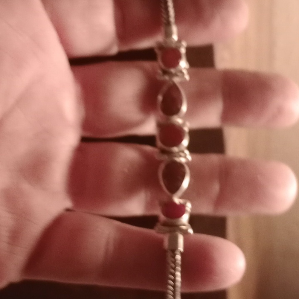 Sterling Silver Ruby Bracelet - image 4